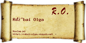 Rábai Olga névjegykártya